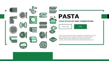 Pasta Delicious Food Meal Cooking landing header vector