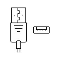 usb type a line icon vector illustration