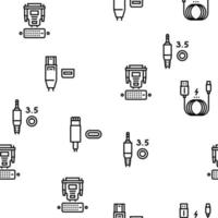 Usb Cable And Port Purchases Vector Seamless Pattern