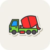 Mixer Truck Vector Icon Design