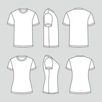 Outline White T-shirt Template vector