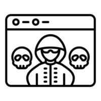 navegador pirateado icono estilo vector