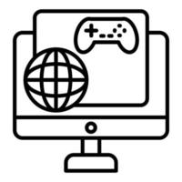 en línea juegos icono estilo vector