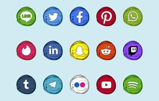 colección de iconos de redes sociales vector