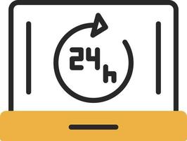 24 Hrs Open Vector Icon Design