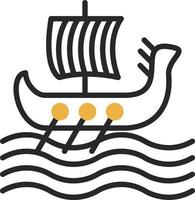 Viking Ship Vector Icon Design