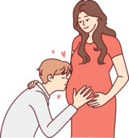 contento hombre Beso embarazada mujer barriga png