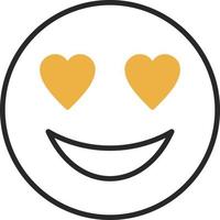 Smiling Face with Heart Eyes Vector Icon Design