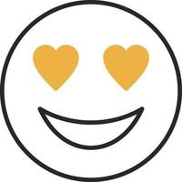 cara sonriente con diseño de icono de vector de ojos de corazón