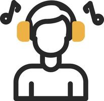 Listening Music Vector Icon Design