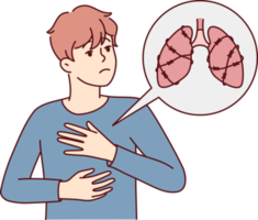 insalubre hombre sufrir desde pulmón enfermedad png