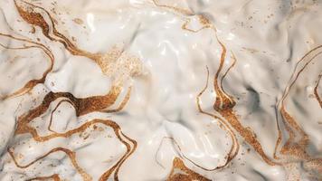 Gently flowing and rippling golden liquid Italian marble motion background animation. video