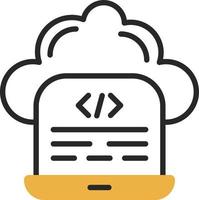 Cloud Coding Vector Icon Design