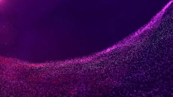 astratto movimento sfondo animazione con un' fluente rosa frattale leggero onda di raggiante rosa leggero particelle e lente bagliore. superficiale profondità di campo bokeh. video