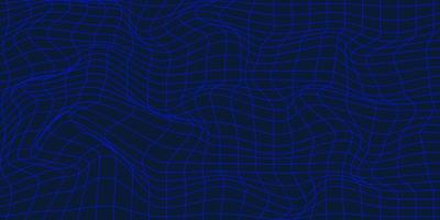 resumen 3d geométrico dinámica ola. 3d psicodélico neón estructura metálica malla en negro antecedentes vector