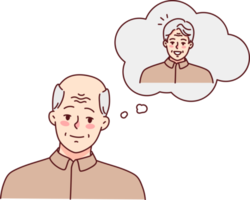 Old man suffer from hair loss png