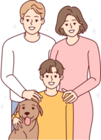 portrait de famille avec enfant et chien png