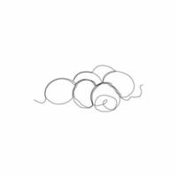 continuous line drawing of several eggs vector