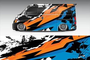 racing car wrap design for vehicle vinyl stickers and automotive company sticker livery vector