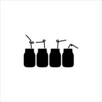 cold drink glass silhouette illustration icon design vector