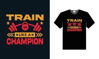 best typography t shirt design for gym and fitness inspiration. vector