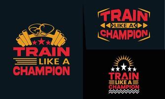 best typography t shirt design for gym and fitness inspiration vector