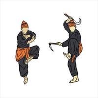 pencak silat ilustración vectorial vector