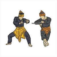 pencak silat illustration vector