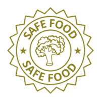 Food Safety Icons, Safe Food Badge, Seal, Tag, Label, Sticker, Emblem With Grunge Effect png