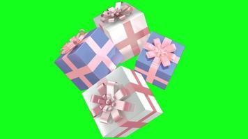 Birthday gift boxes green screen video 4k hd resolution