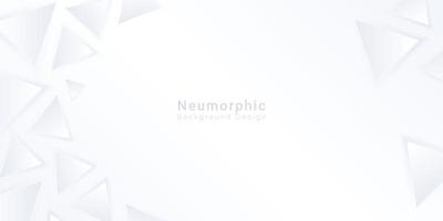 abstract banner background white color triangular style neumorphic design vector