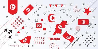 design background to commemorate tunisia independence day vector