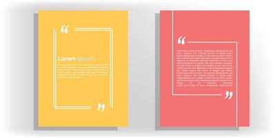 Quote frames blank templates set. Text in brackets, citation empty speech bubbles, quote bubbles. Textbox isolated on color background. Vector illustration.