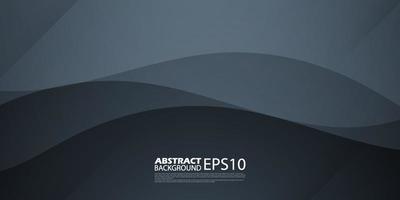 Dark gray dynamic abstract vector background with shadow, blend wavy line, and simple design. Creative premium gradient. smart design 3d cover of business design.Eps10 vector