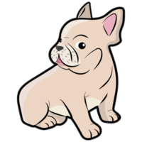 encantador francés buldog dibujos animados perro personaje aislar png