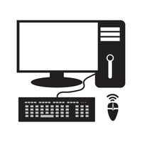 Sleek Computer Icon Vector Illustration, Minimalist Design for Technology and Computing Concepts