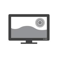 Sleek Monitor Icon Vector Illustration, Modern Design for Computer Display