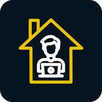 Man Working at Home Vector Icon Design