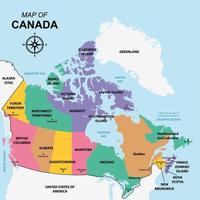 estados de Canadá mapa vector