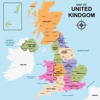 States Of United Kingdom Map vector