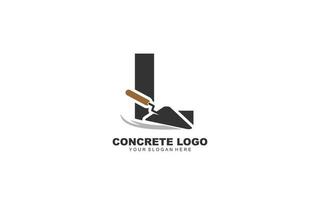 L CONSTRUCTION logo design inspiration. Vector letter template design for brand.