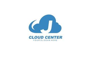 J cloud logo design inspiration. Vector letter template design for brand.