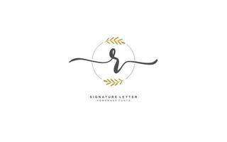 R beauty floral logo design inspiration. Vector letter wedding template design for brand.