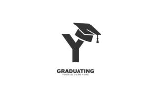 Y graduation logo design inspiration. Vector letter template design for brand.