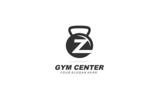 Z gym logo design inspiration. Vector letter template design for brand.