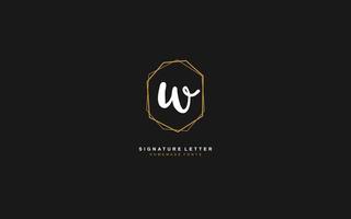 W Initial letter handwriting and  signature logo. A concept with template element. vector