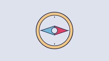 klein geel kompas icoon animatie video