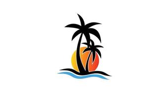 Palm beach design vector with isolated for your template.