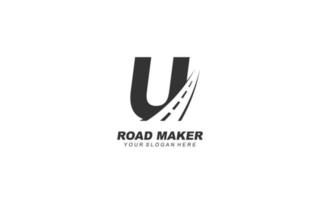 U asphalt logo design inspiration. Vector letter template design for brand.