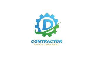 D Engineering logo design inspiration. Vector letter template design for brand.